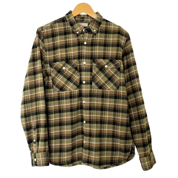 Everlane Plaid Flannel Shirt Mens sz Medium Button Front Long Sleeve Multicolor - Picture 1 of 9